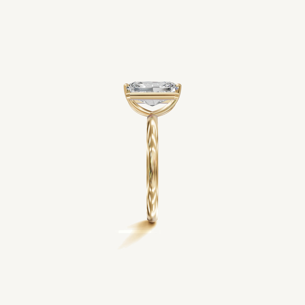 Solitaire 4-Prong Ring with 3ct Radiant Diamond 