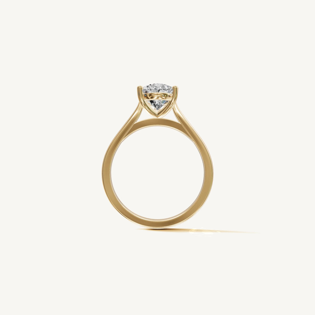 Solitaire Cathedral Ring with 0.75ct Pear Diamond 
