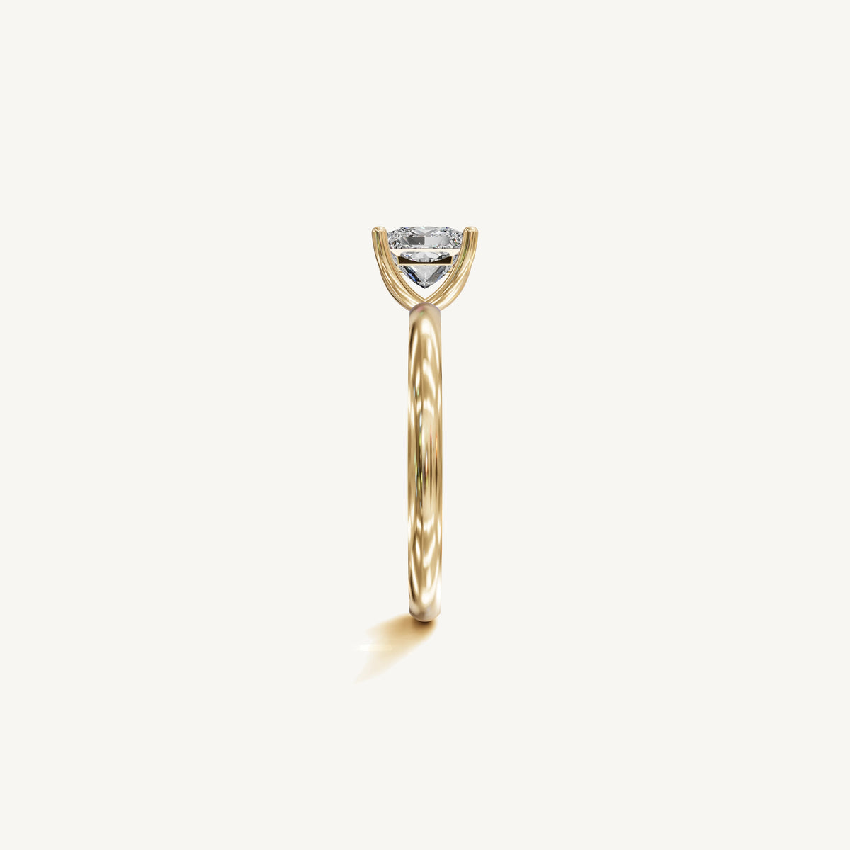 Solitaire 4-Prong Ring with 1ct Princess Diamond 