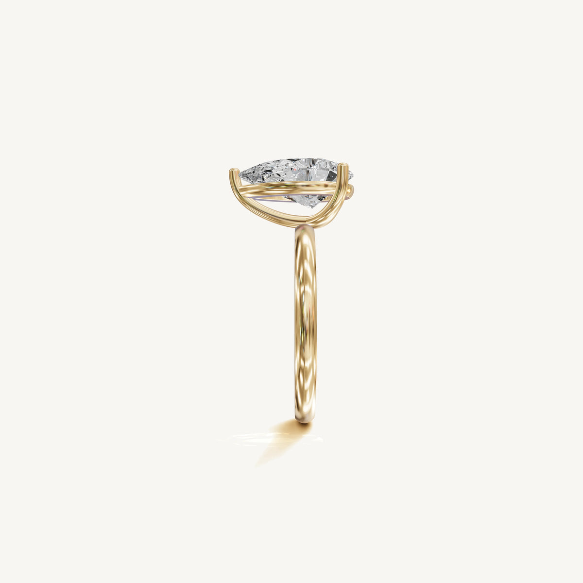 Solitaire 4-Prong Ring with 3ct Pear Diamond 
