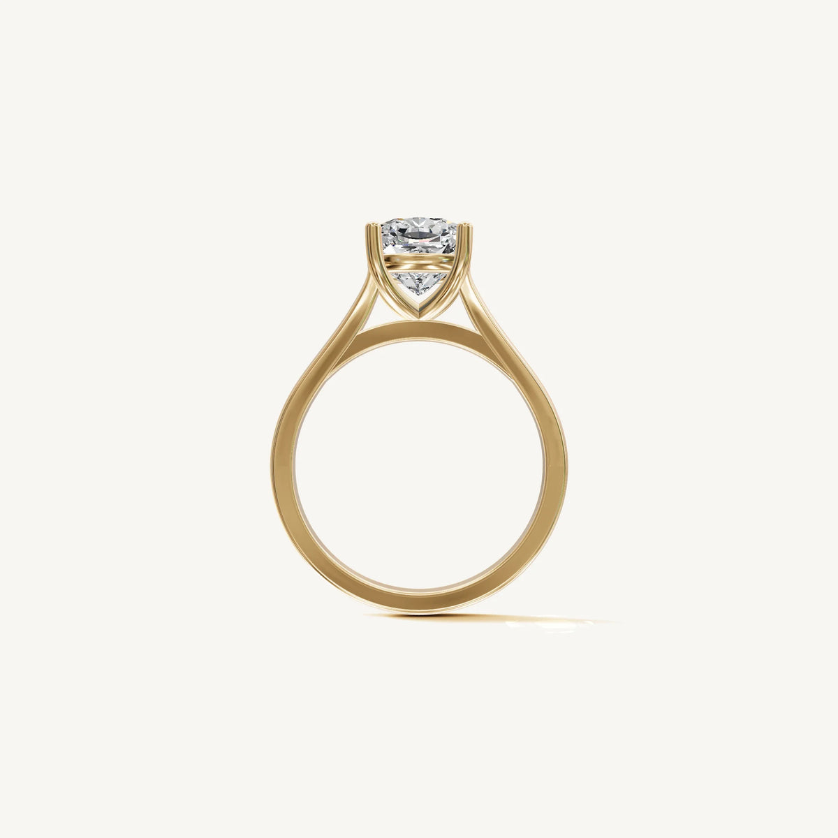 Solitaire Cathedral Ring with 2ct Cushion Diamond 