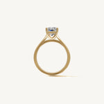 Solitaire Cathedral Ring with 3ct Radiant Diamond 