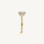 Solitaire 4-Prong Ring with 2ct Emerald Diamond 