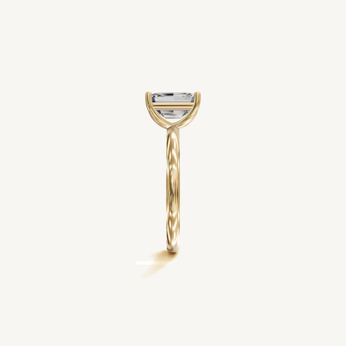 Solitaire 4-Prong Ring with 2ct Emerald Diamond 