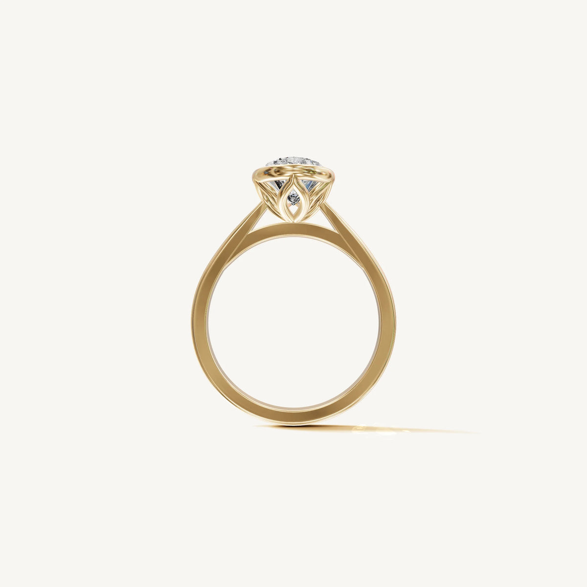 Solitaire Bezel Ring with 3ct Pear Diamond 