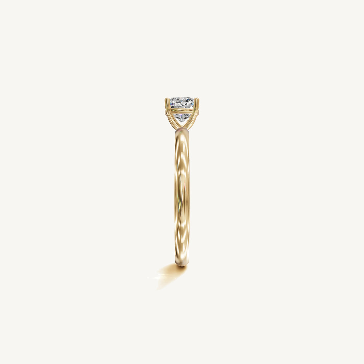 Solitaire 4-Prong Ring with 0.75ct Cushion Diamond 