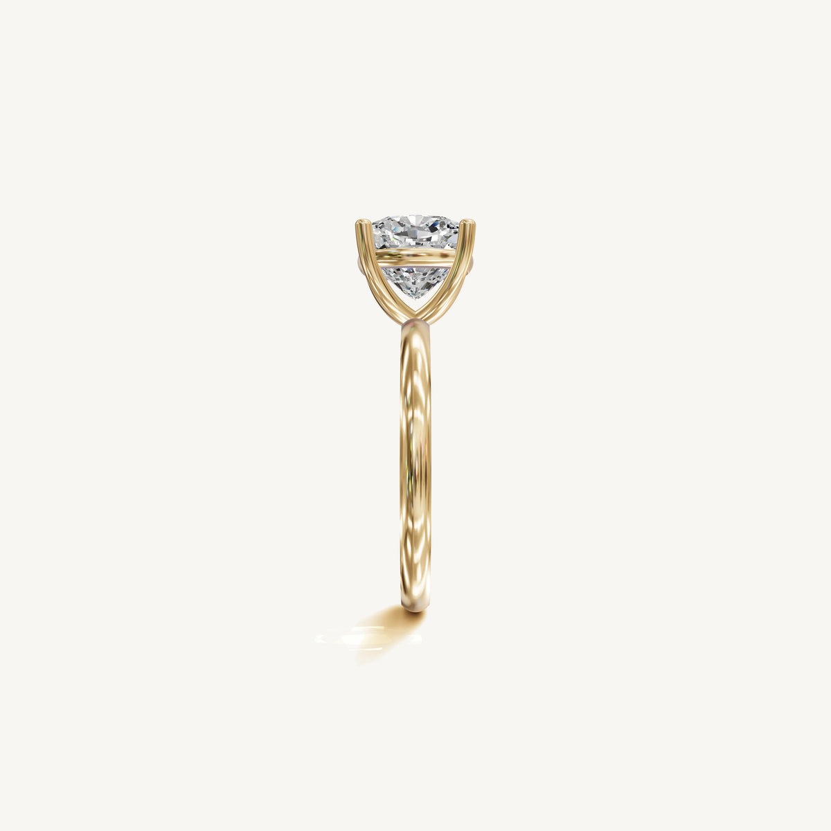 Solitaire 4-Prong Ring with 3ct Cushion Diamond 