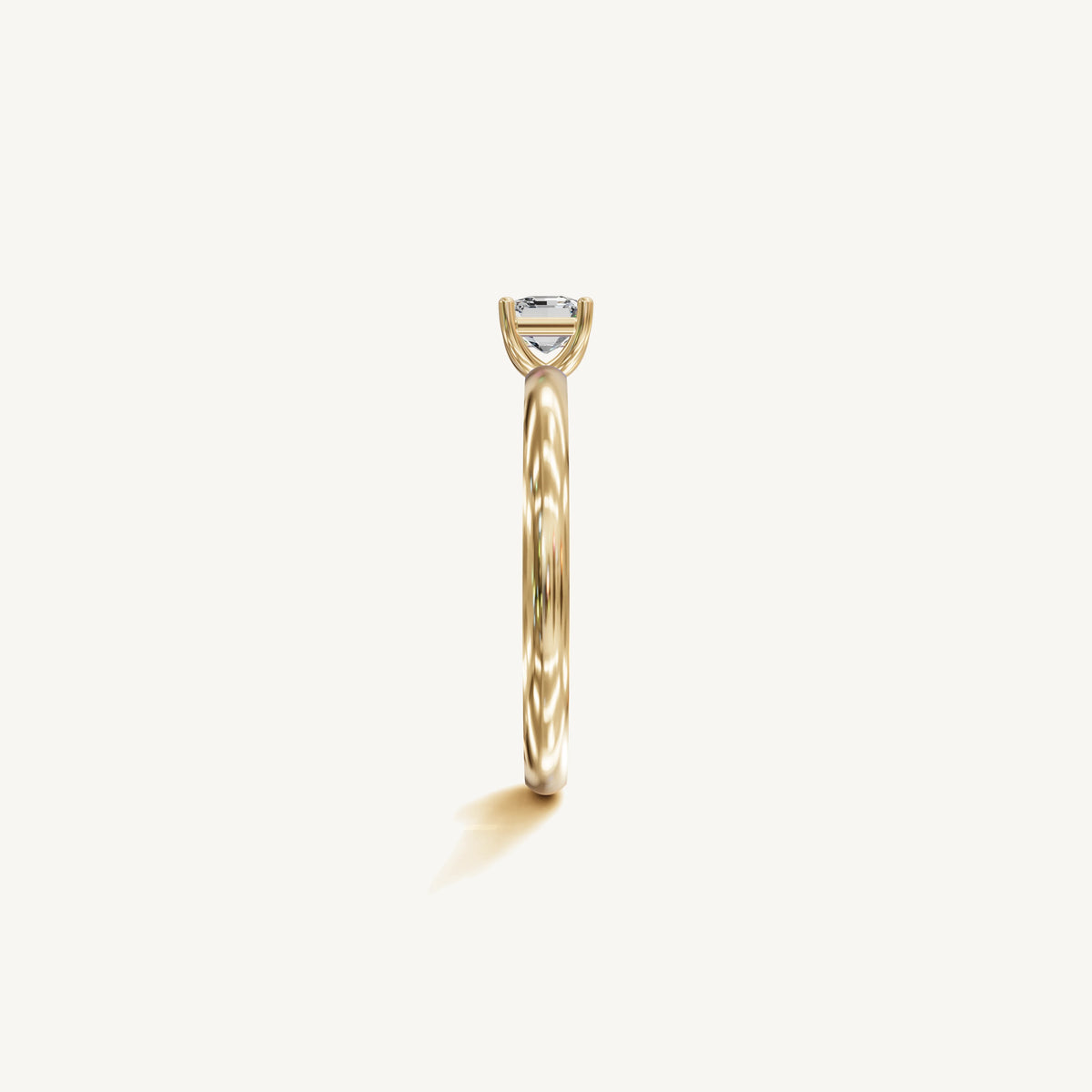 Solitaire 4-Prong Ring with 0.5ct Asscher Diamond 