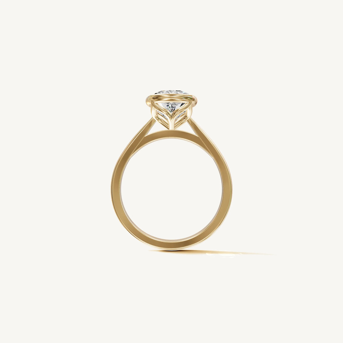 Solitaire Bezel Ring with 0.75ct Cushion Diamond 