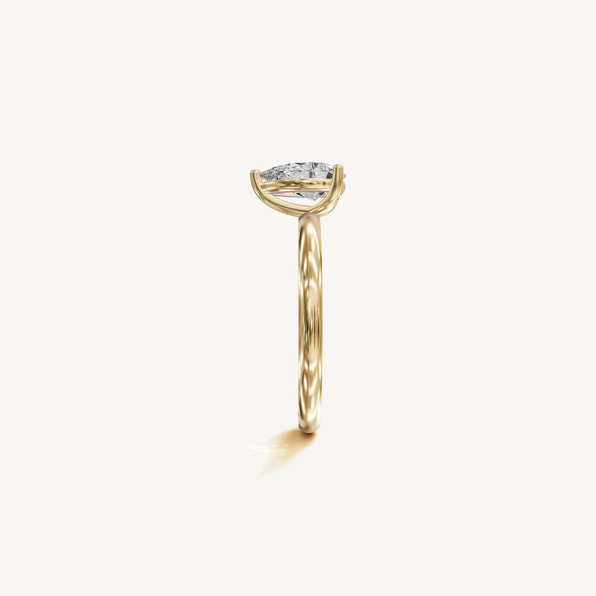 Solitaire 4-Prong Ring with 1ct Pear Diamond 