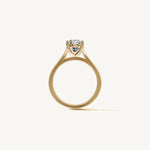Solitaire Cathedral Ring with 0.75ct Oval Diamond 