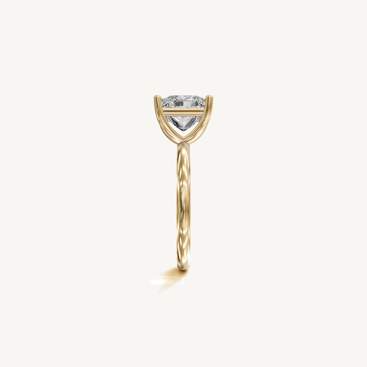 Solitaire 4-Prong Ring with 3ct Princess Diamond 