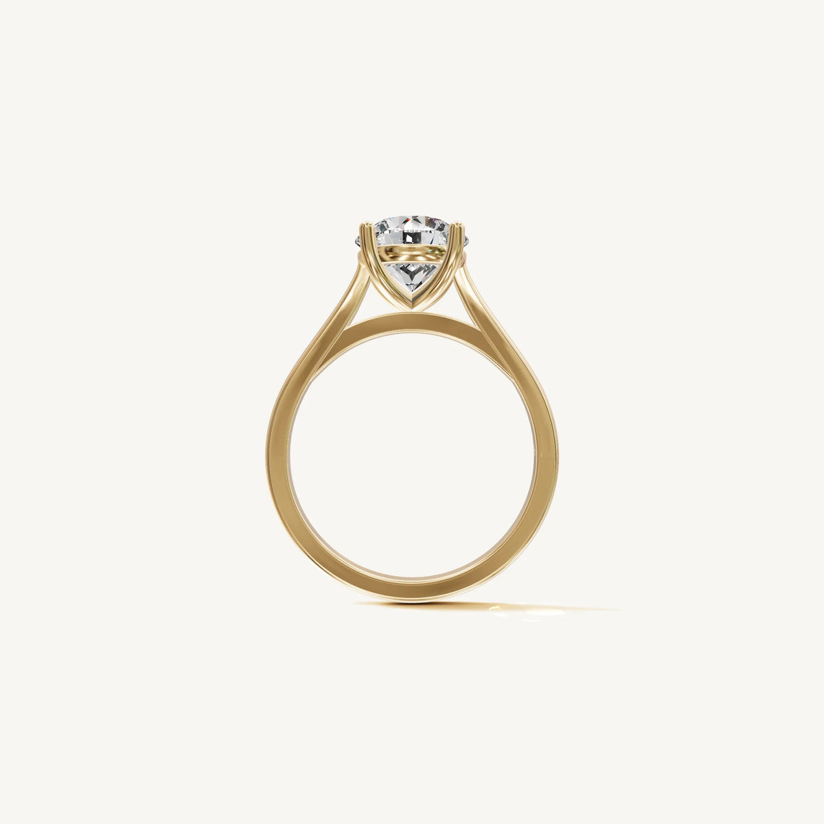 Solitaire Cathedral Ring with 2ct Brilliant Diamond 