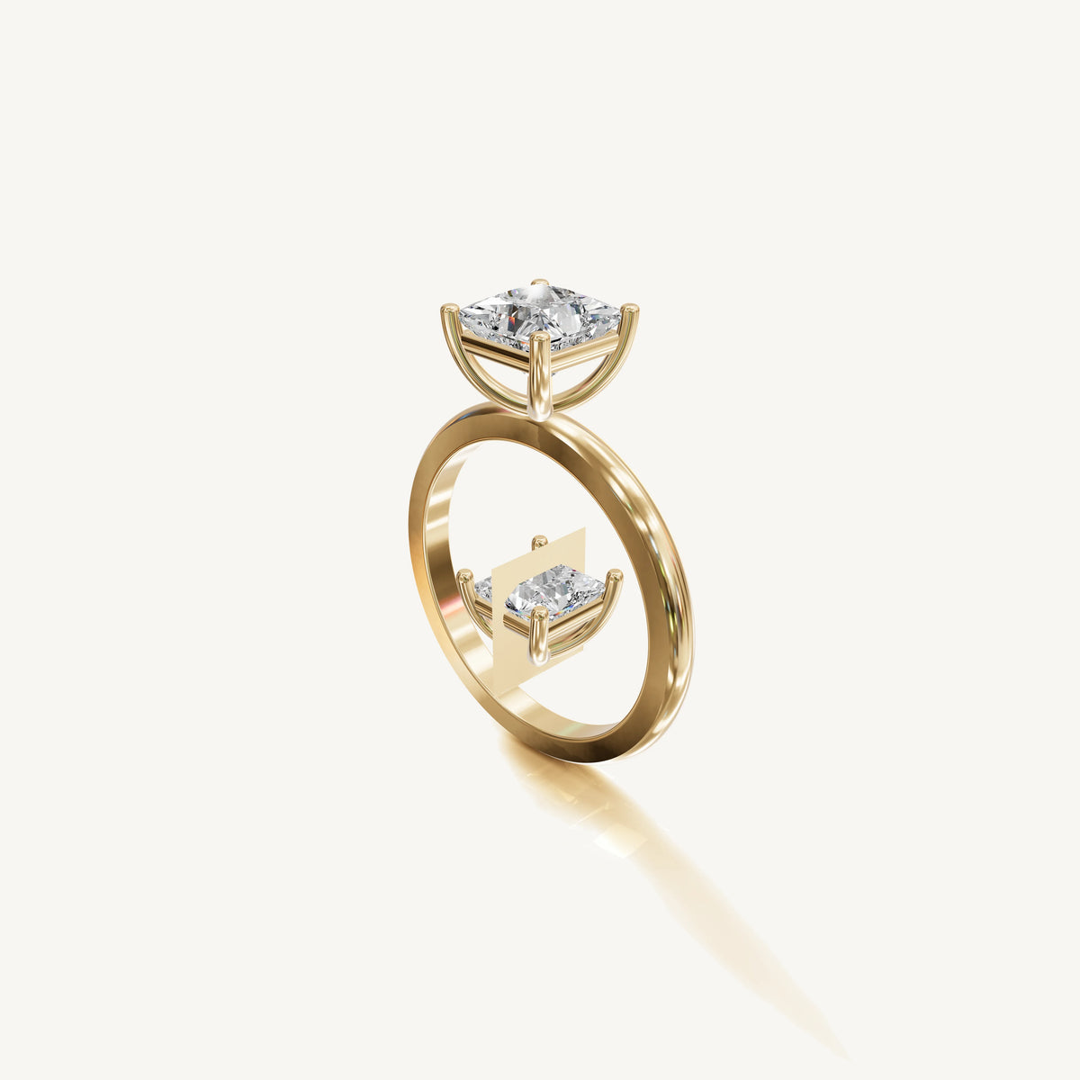 Solitaire 4-Prong Ring with 1.5ct Princess Diamond 
