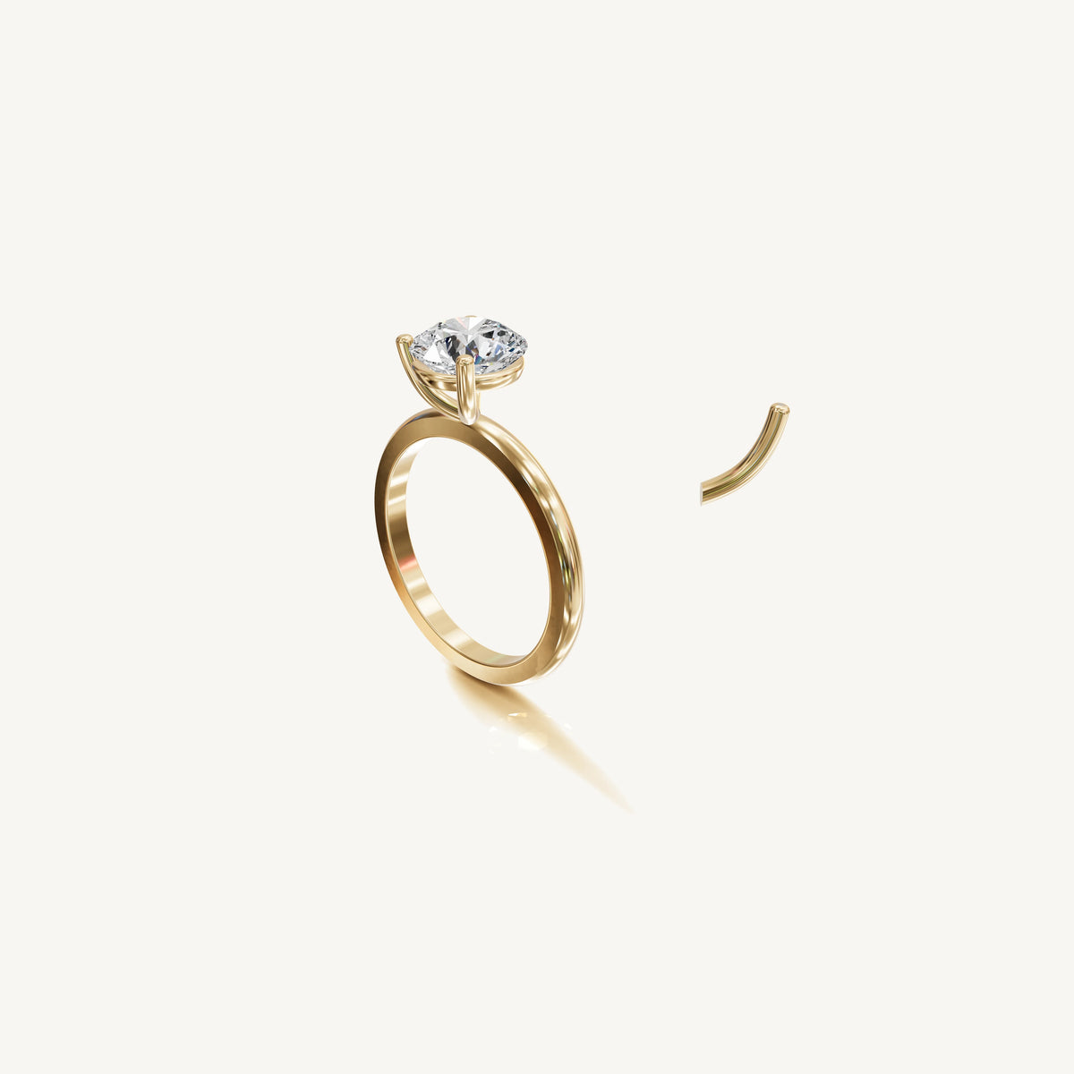 Solitaire 4-Prong Ring with 2ct Brilliant Diamond 