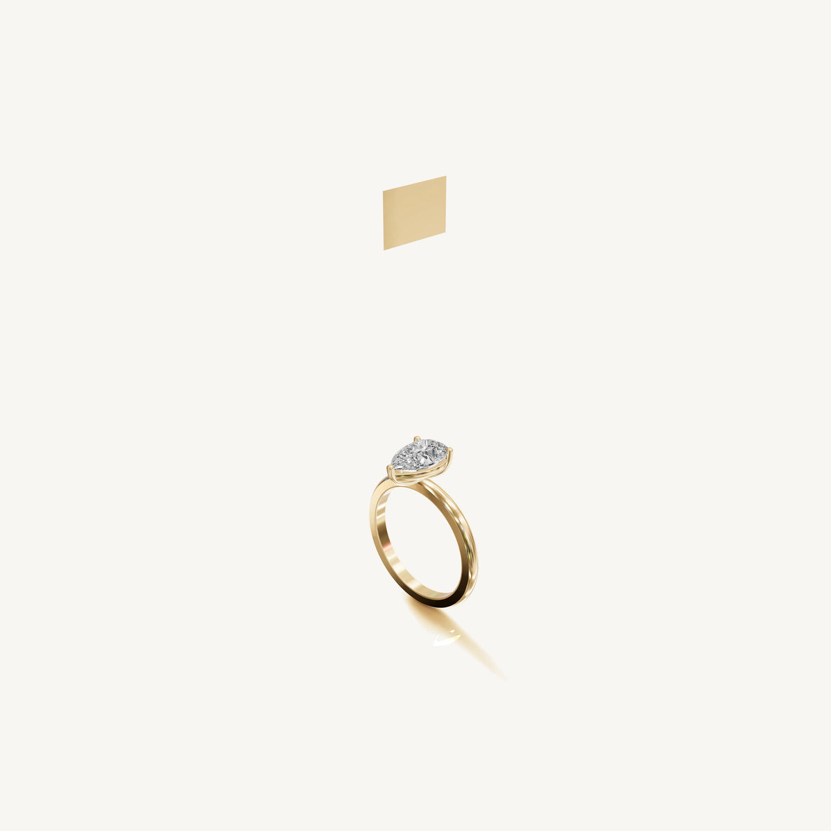 Solitaire 4-Prong Ring with 1.5ct Pear Diamond 