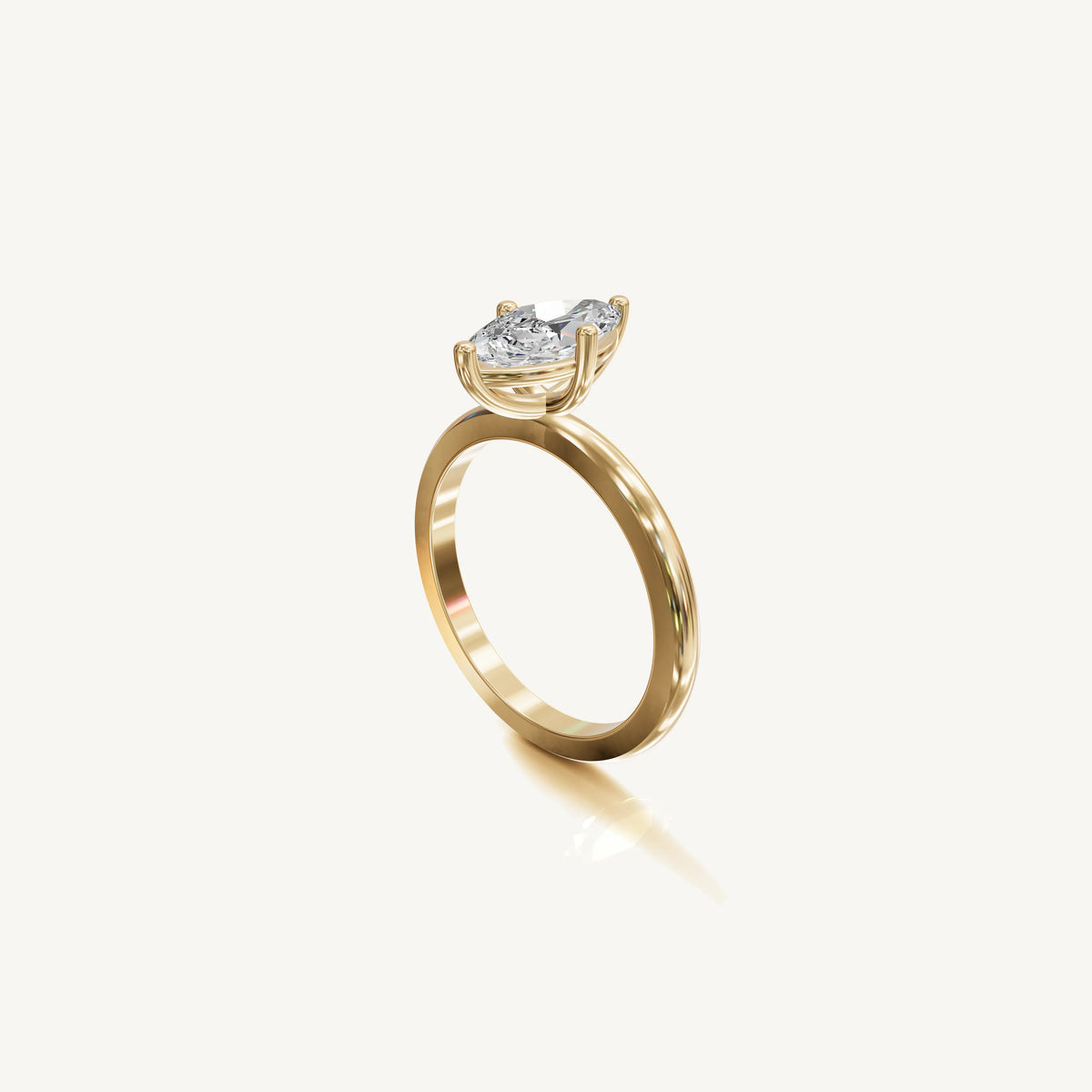 Solitaire 4-Prong Ring with 1ct Marquise Diamond 