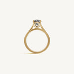Solitaire Cathedral Ring with 0.75ct Oval Diamond 