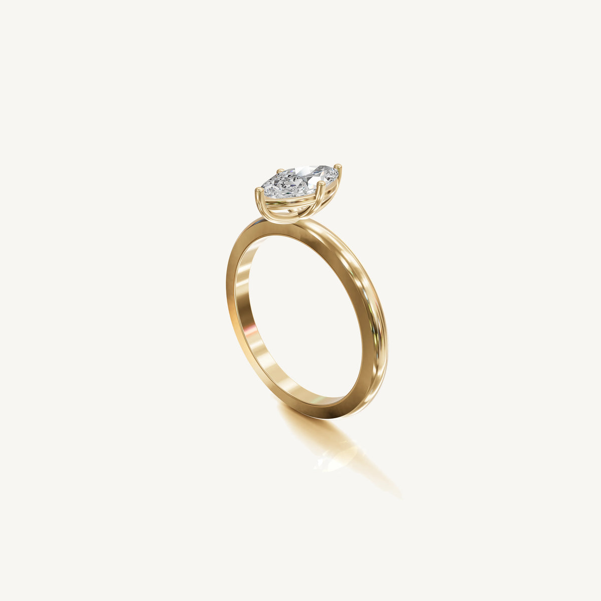 Solitaire 4-Prong Ring with 0.75ct Marquise Diamond 