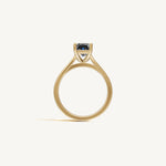Solitaire Cathedral Ring with 2ct Emerald Diamond 