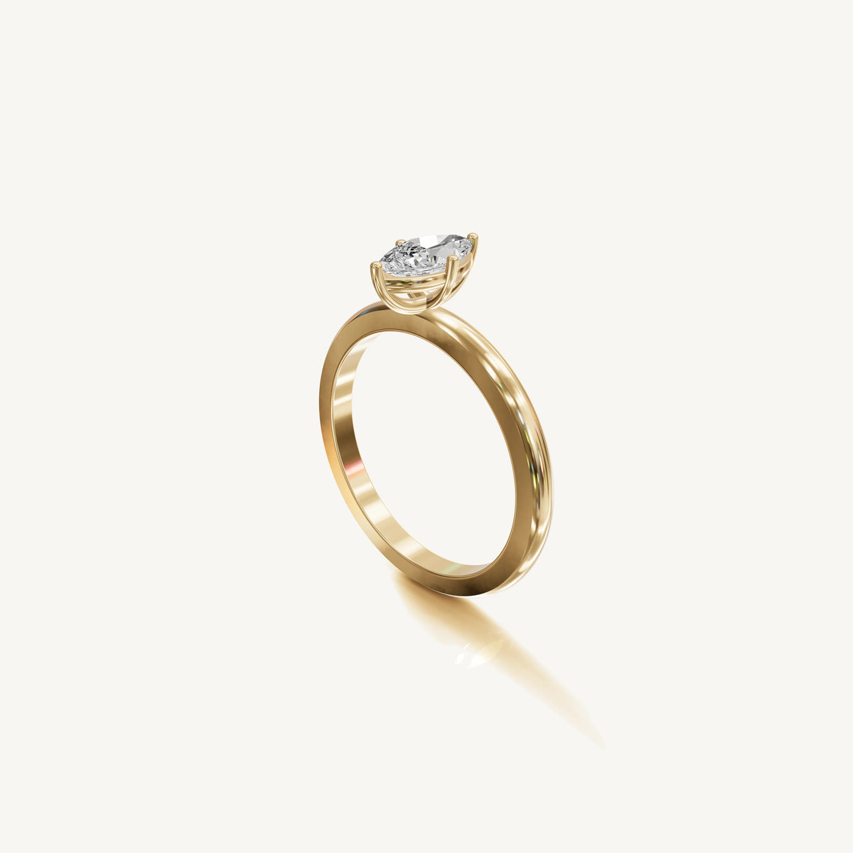 Solitaire 4-Prong Ring with 0.5ct Marquise Diamond 