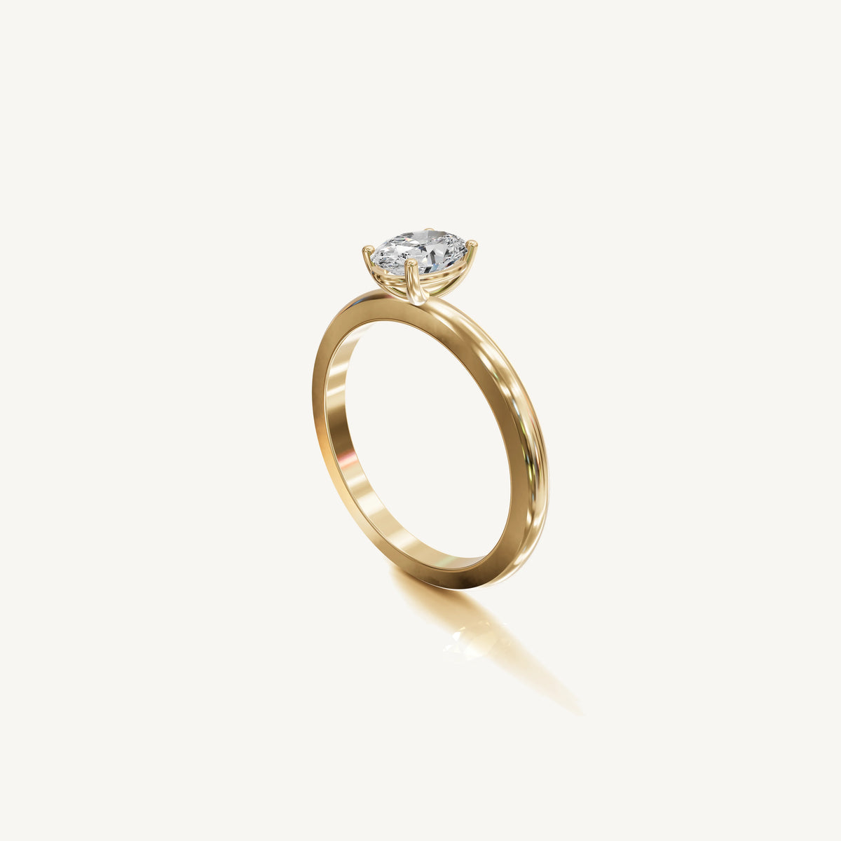 Solitaire 4-Prong Ring with 0.75ct Oval Diamond 
