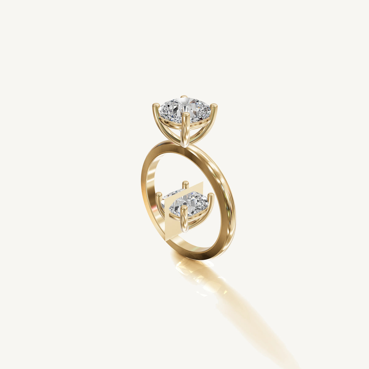 Solitaire 4-Prong Ring with 2ct Cushion Diamond 