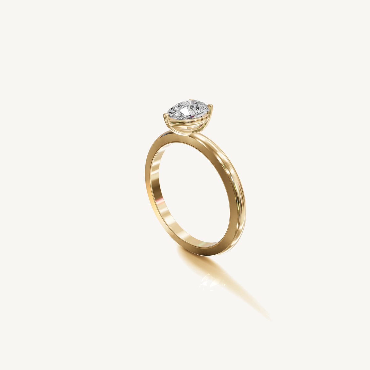 Solitaire 4-Prong Ring with 0.75ct Pear Diamond 