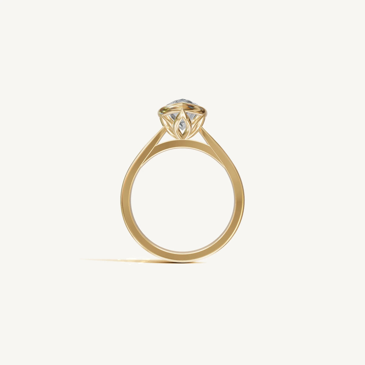 Solitaire Bezel Ring with 3ct Pear Diamond 