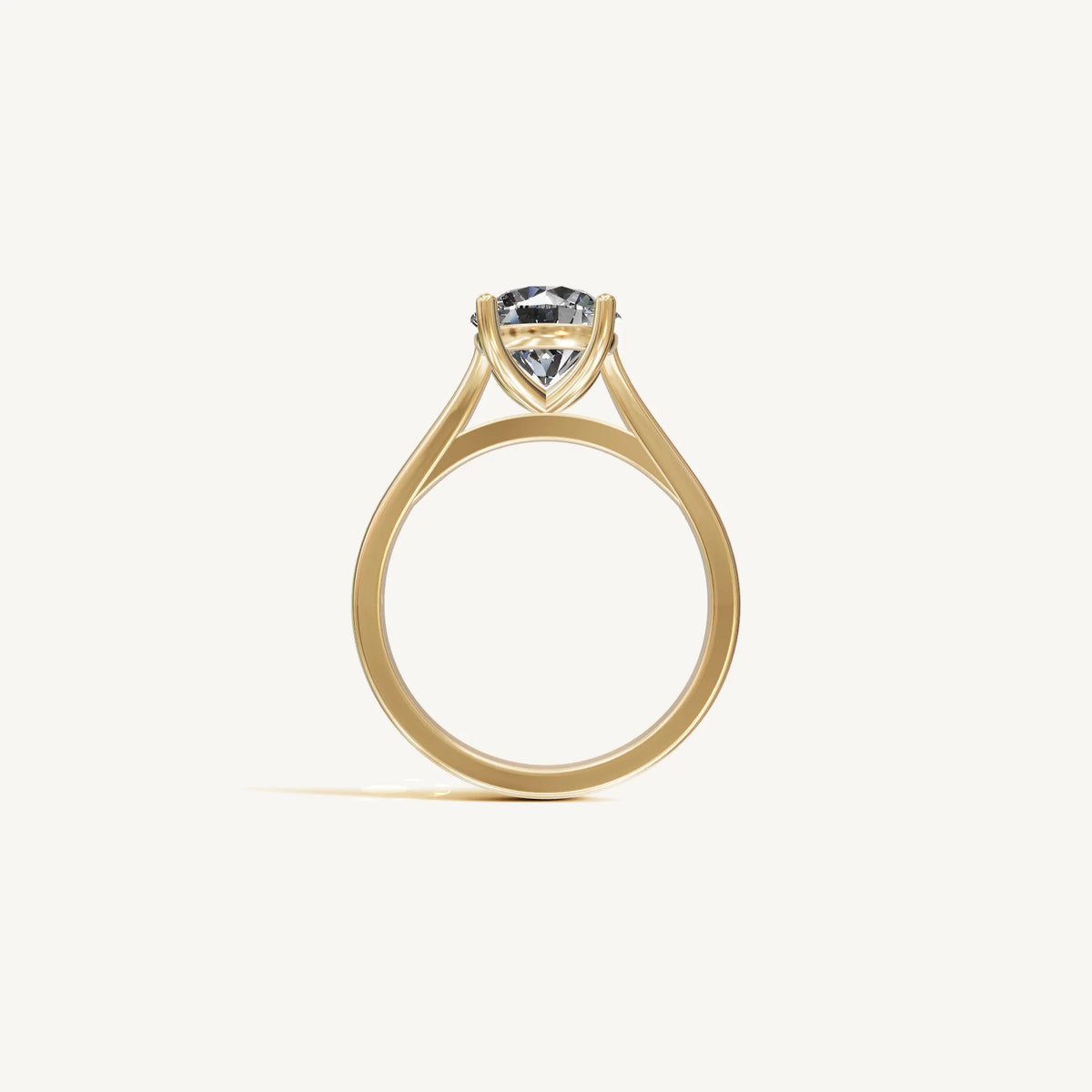 Solitaire Cathedral Ring with 2ct Brilliant Diamond 