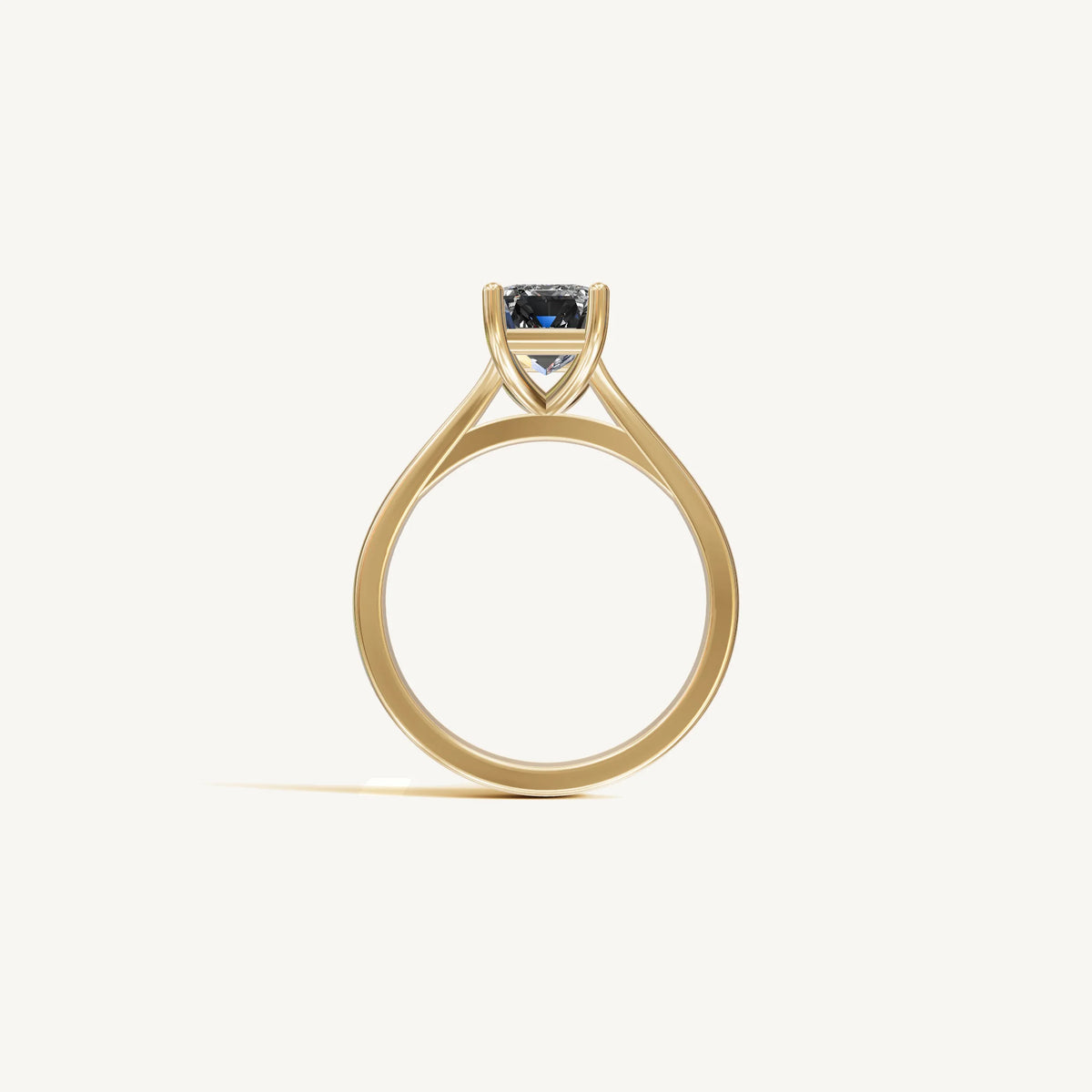 Solitaire Cathedral Ring with 2ct Emerald Diamond 