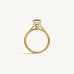 Solitaire Cathedral Ring with 3ct Radiant Diamond 