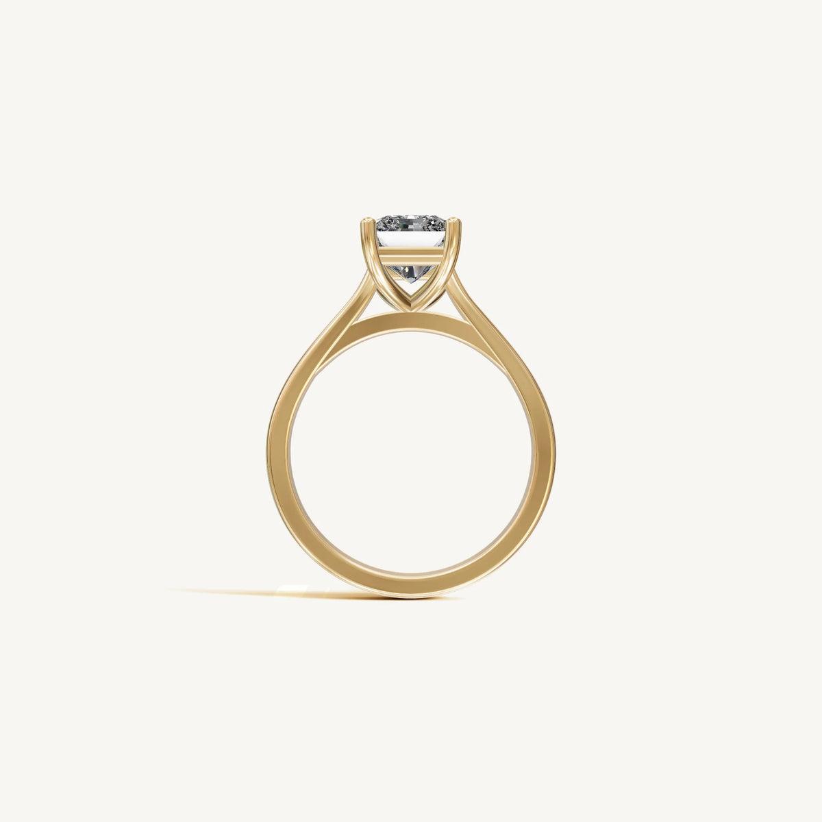 Solitaire Cathedral Ring with 3ct Radiant Diamond 