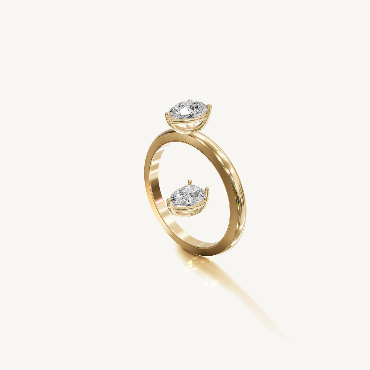 Solitaire 4-Prong Ring with 0.5ct Pear Diamond 