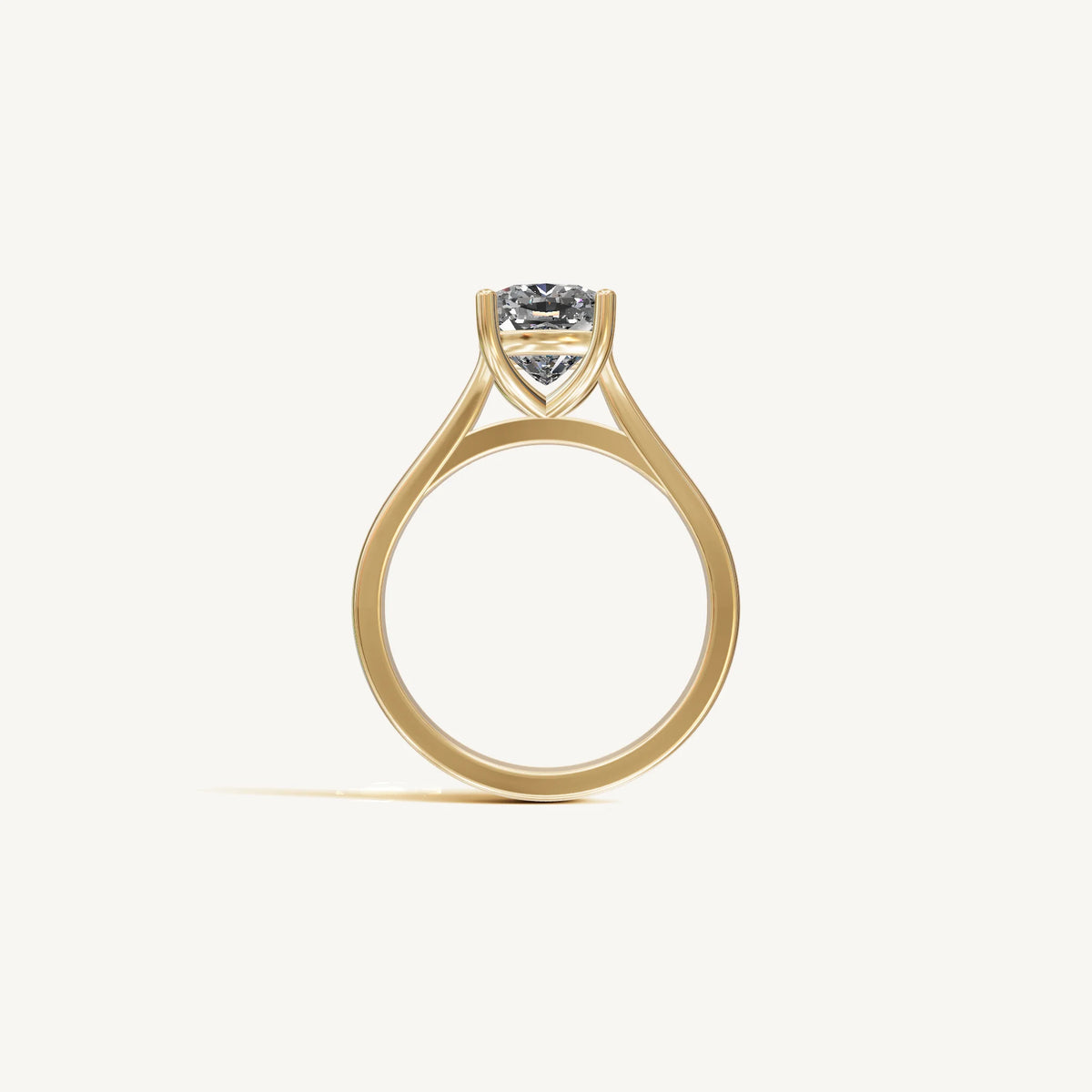 Solitaire Cathedral Ring with 2ct Cushion Diamond 