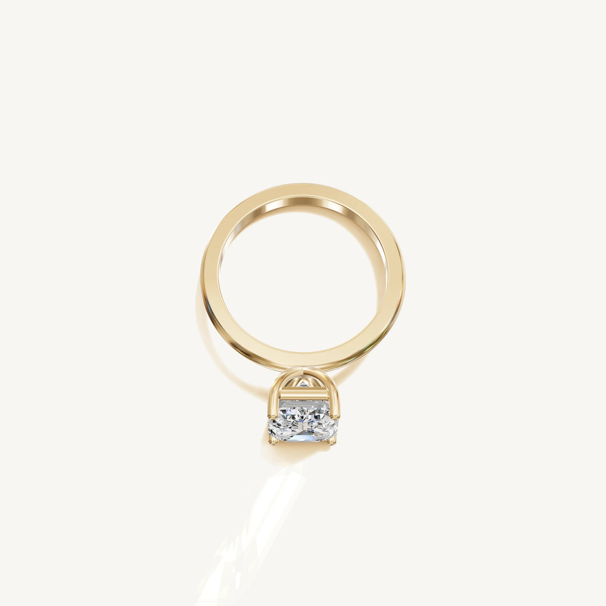 Solitaire 4-Prong Ring with 3ct Emerald Diamond 