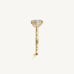 Solitaire Cathedral Ring with 0.75ct Oval Diamond 