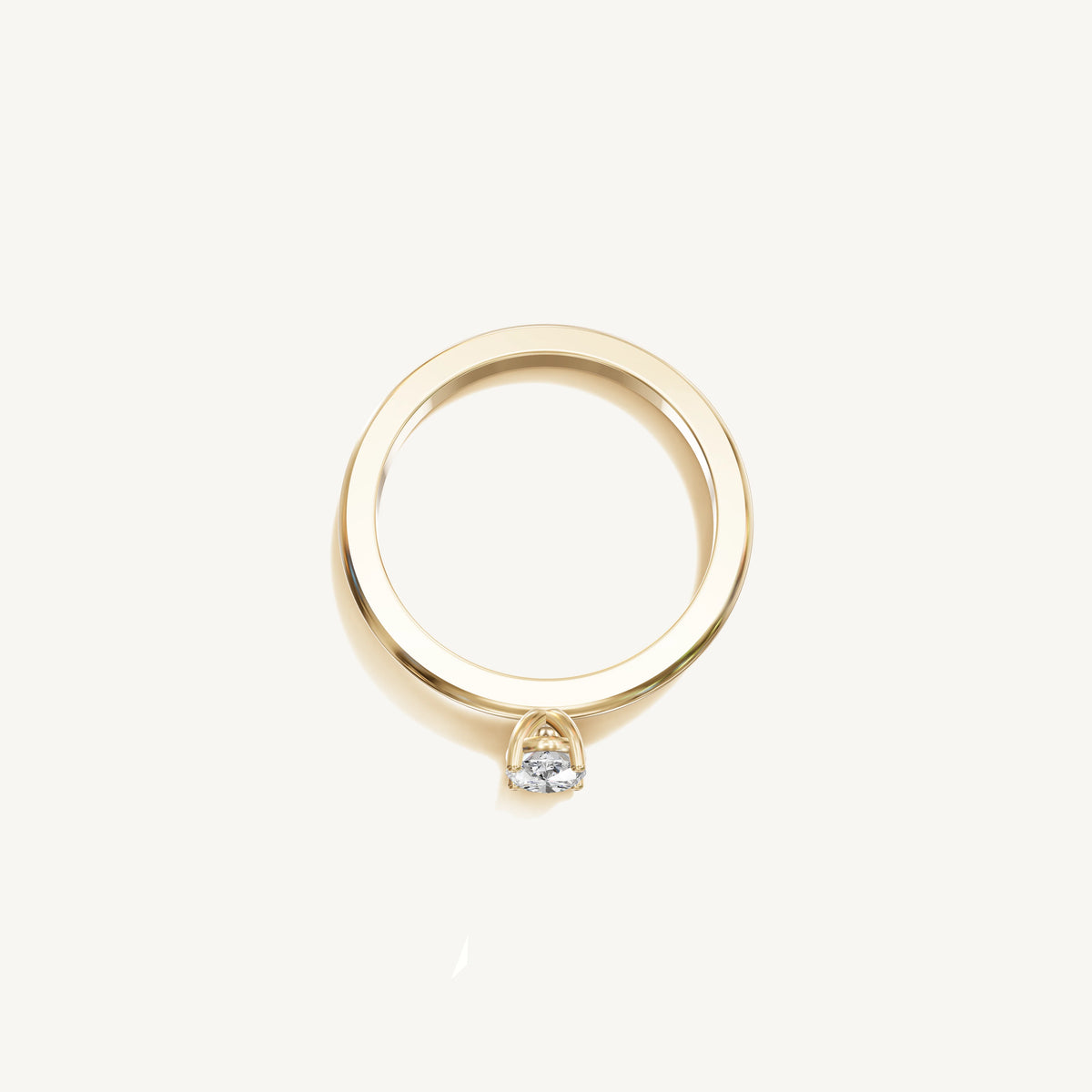 Solitaire 4-Prong Ring with 0.5ct Oval Diamond 
