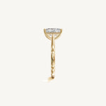 Solitaire Cathedral Ring with 3ct Radiant Diamond 