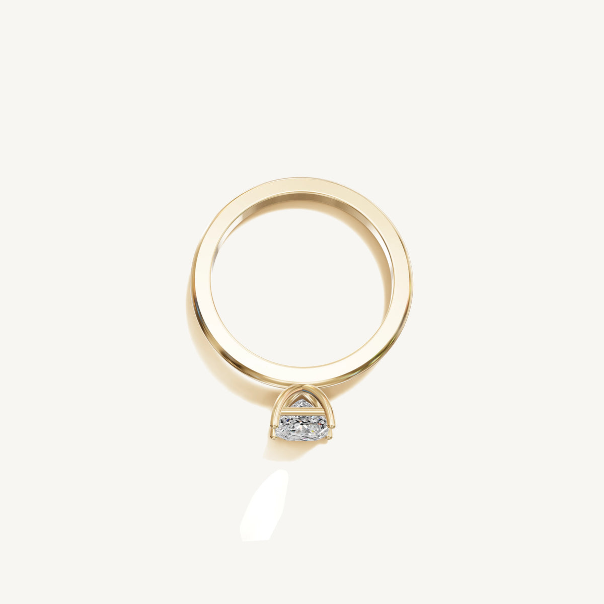 Solitaire 4-Prong Ring with 0.75ct Asscher Diamond 