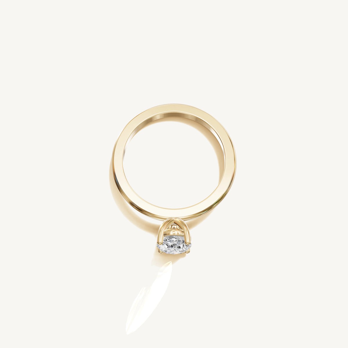 Solitaire 4-Prong Ring with 1ct Oval Diamond 