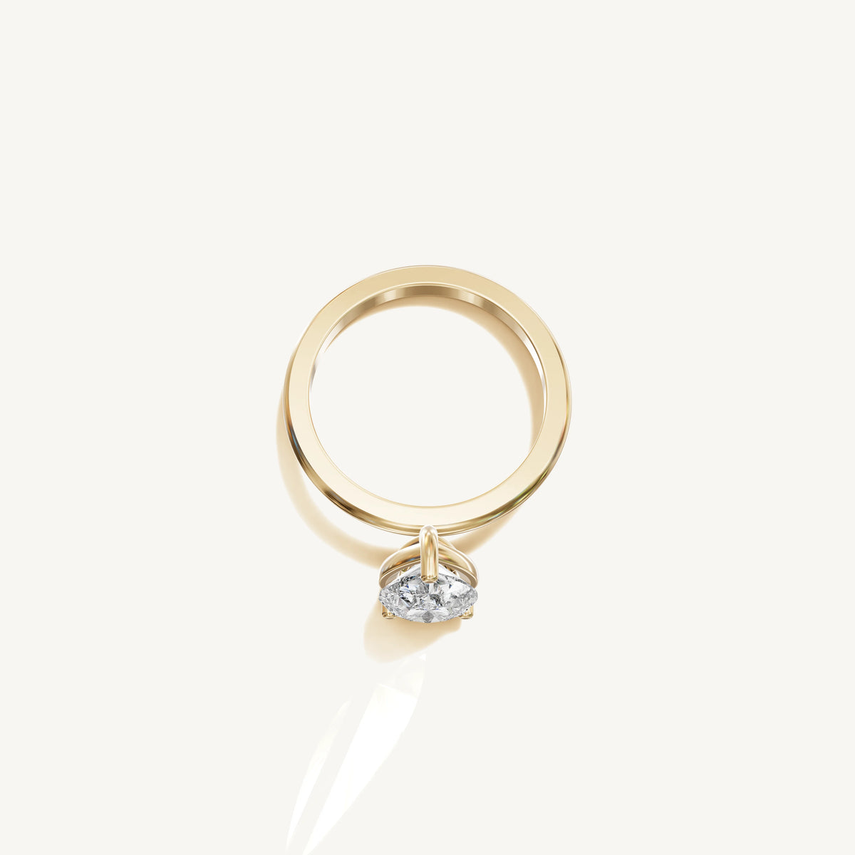 Solitaire 4-Prong Ring with 2ct Pear Diamond 