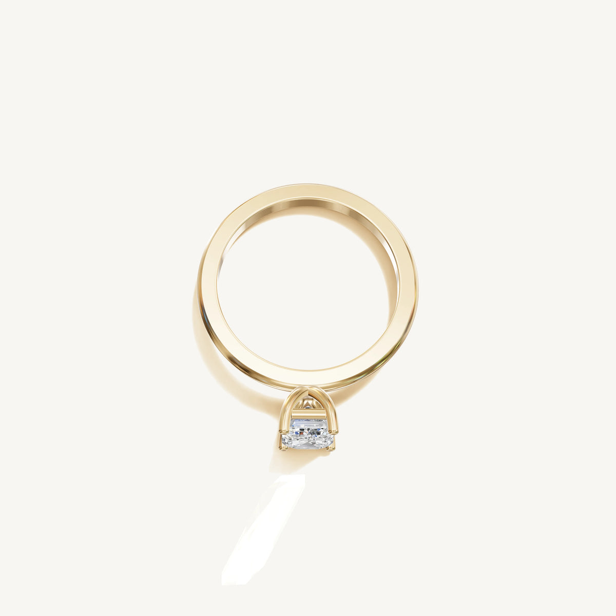 Solitaire 4-Prong Ring with 1ct Emerald Diamond 