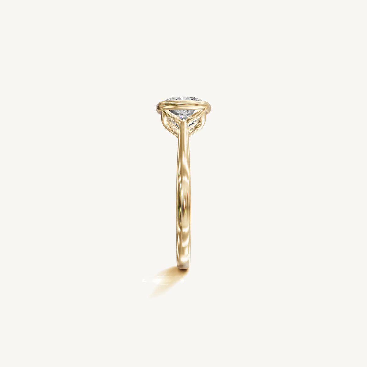 Solitaire Bezel Ring with 0.75ct Cushion Diamond 