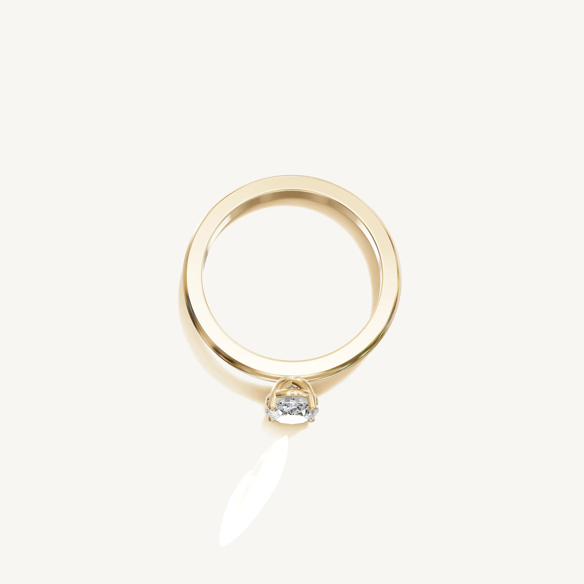 Solitaire 4-Prong Ring with 0.75ct Oval Diamond 