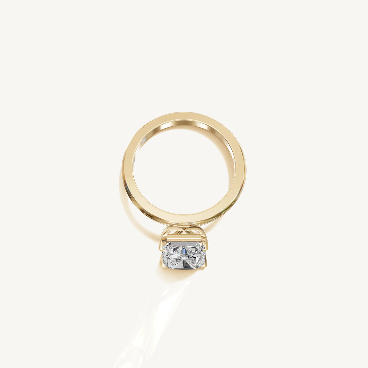 Solitaire 4-Prong Ring with 3ct Radiant Diamond 
