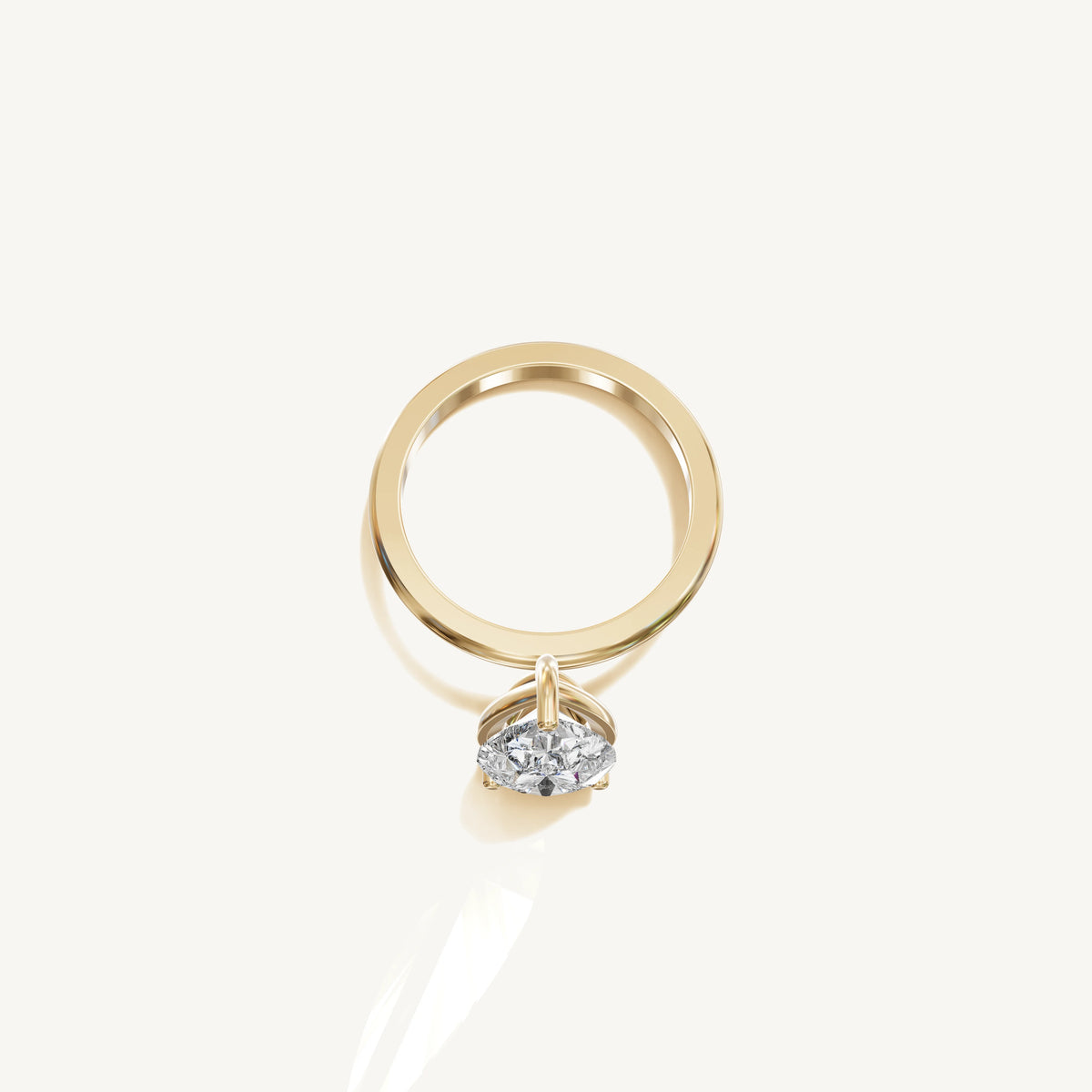 Solitaire 4-Prong Ring with 3ct Pear Diamond 