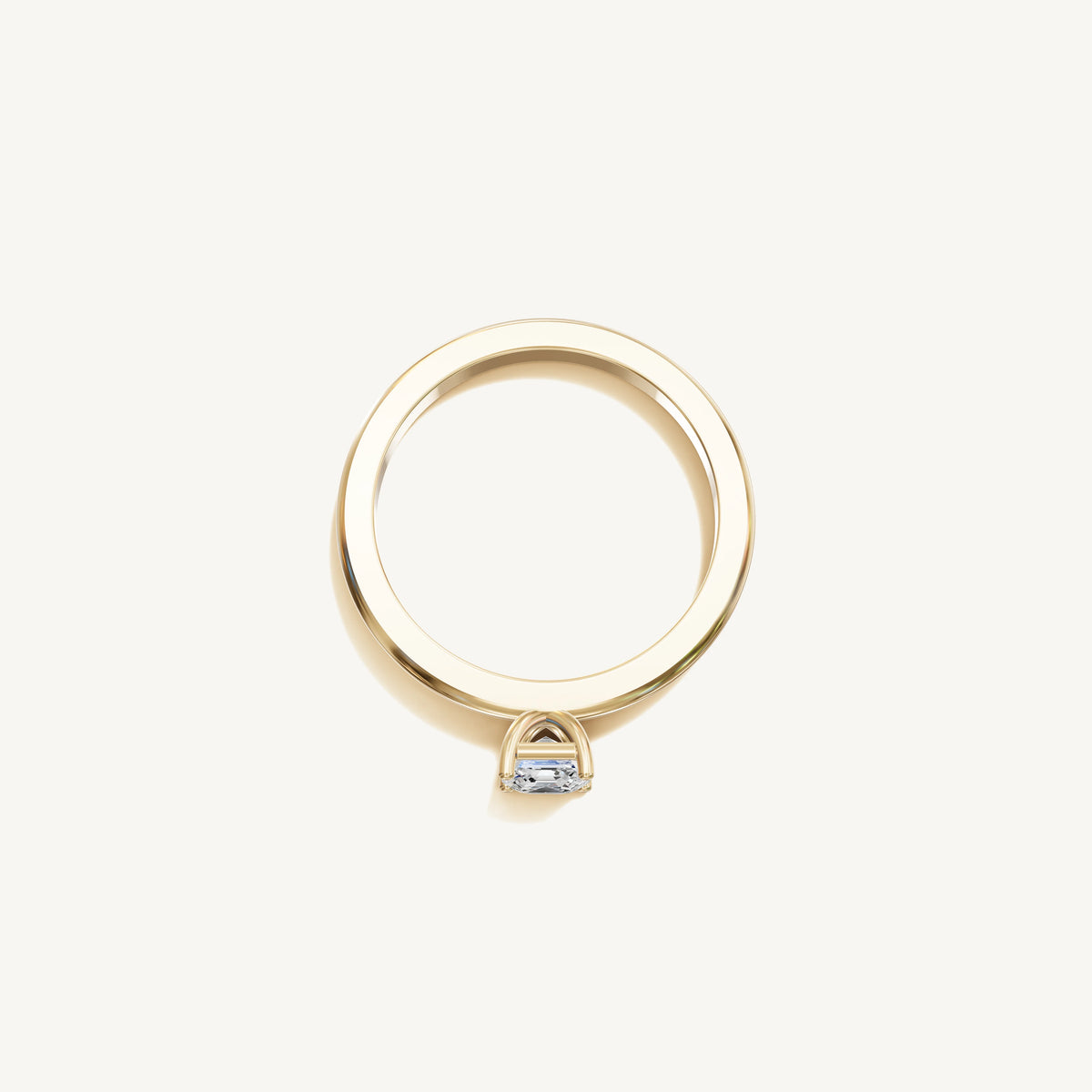 Solitaire 4-Prong Ring with 0.5ct Asscher Diamond 