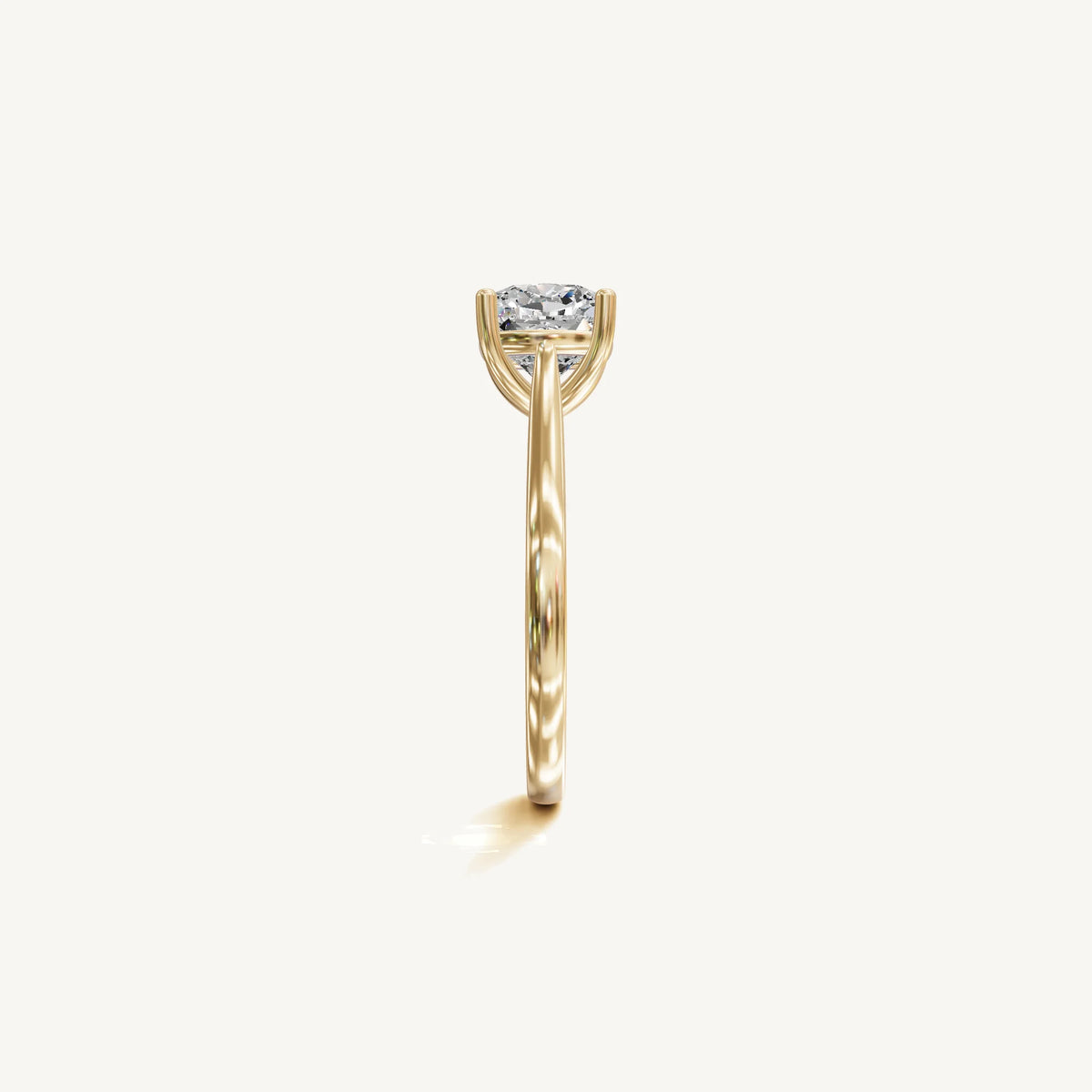 Solitaire Cathedral Ring with 2ct Cushion Diamond 