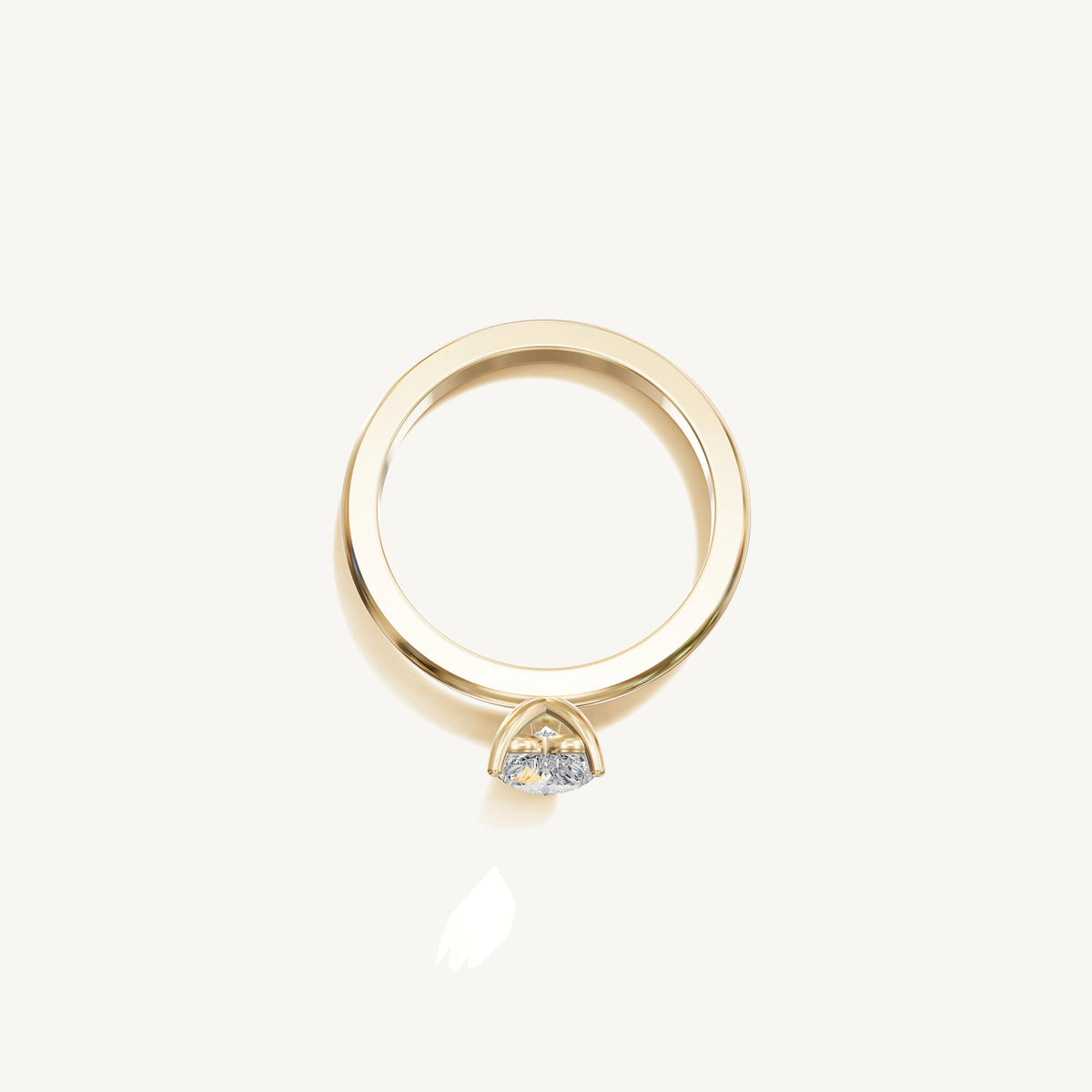 Solitaire 4-Prong Ring with 0.5ct Heart Diamond 